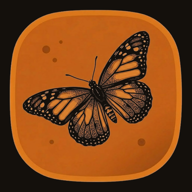 An AI agent identity, drawn as a butterfly sealed in amber