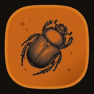 Privileged account, drawn as a scarab sealed in amber