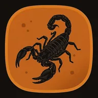Service account, drawn as a scorpion sealed in amber